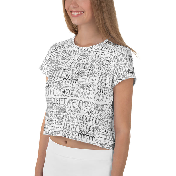 Coffee All-Over Print Crop Tee