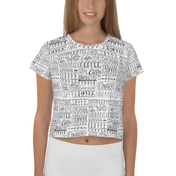 Coffee All-Over Print Crop Tee