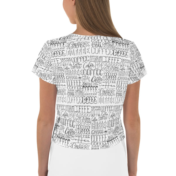 Coffee All-Over Print Crop Tee